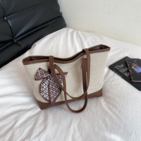 Sac à main grande capacité en soie avec foulard, nouvelle collection 2026, sac messager pour femme, sac à bandoulière avec foulard