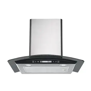 S/S Curved Glass Cooker Hood Range Hood For Kitchen House Used Extractor Hood Traditional Electric Chimney