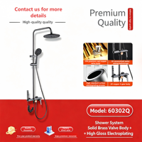 Système de douche haute pression en laiton massif gris anthracite durable, ensemble de douche multi-modes pour villa et projets de salle de bain commerciaux