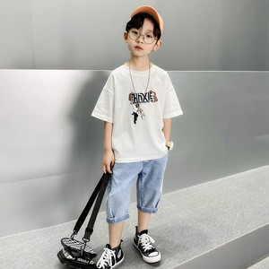 Classic Check Boys Lounge Pants di alta qualità Summer Letter Plaid Pocket T Shirt Shorts Kids Riding Suit For Classic Boys Jeans - Product Image 5