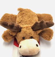 Nouveau jouet pour chien en peluche super douce en coton PP, motif animal personnalisé, élan brun couineur brodé