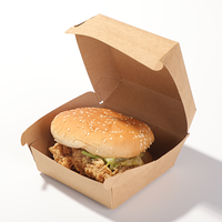Fast Food Déjeuner À Emporter Emballage Hamburger Burger Boîte À Hot Dog Papier Kraft Ondulé Alimentaire Pack Imprimante Boîte Burger Boîte