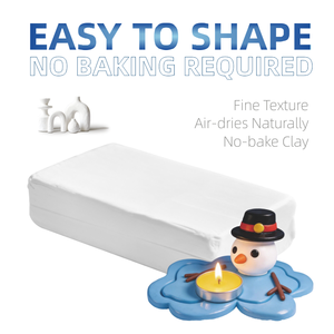 <span class=keywords><strong>Kit</strong></span> de fabrication de bougeoirs en argile auto-durcissante Miracle Snowman pour enfants de 3 ans et plus, cadeau artisanal de Noël avec bougie chauffe-plat, ensemble d'activités artistiques en famille - Product Image 5
