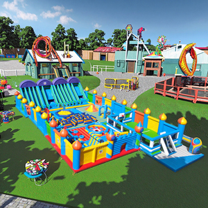 Structures gonflables commerciales pour l'extérieur, grande aire de jeux pour adultes et enfants, parc gonflable FunCity, parcours d'obstacles gonflable - Product Image 3