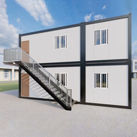 Villa de luxe préfabriquée à deux étages en conteneurs modulaires, Bâtiment de bureaux préfabriqué, Hôtel en conteneurs préfabriqués