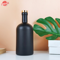 Bouteille de Boisson en Verre Noir Mat, Transparent ou Couleur Personnalisée, Bouteille de Vodka, Gin ou Huile d'Olive Vide avec Bouchon en Liège