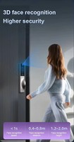 Serrure de porte intelligente 3D anti-effraction haute sécurité Tuya avec reconnaissance faciale, empreinte digitale et entrée sans clé, longue durée de vie, pour hôtel et maison