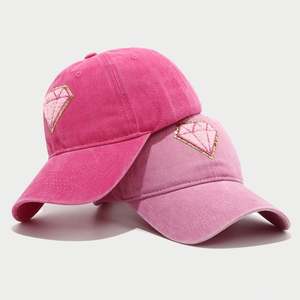 Gorra de Béisbol de Algodón Lavado con Parches de Diamantes Retro para Mujer, Nueva Llegada 2025, Gorra Deportiva de Moda para Exteriores con Protección Solar - Product Image 3