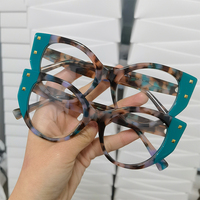 Monture de lunettes anti-lumière bleue unisexe en acétate, classique, légère, pleine monture, forme de visage diamant, lunettes pour adultes