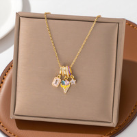Collier de luxe en cuivre émaillé avec micro-incrustations de diamants et chaînes en bambou pour femme – Idéal comme cadeau