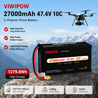 Pengiriman Cepat Baterai Drone 10C High Rate 47.4V 27000mAh 12S UAV Aman LiPo Konektor Khusus Baterai Drone Industri