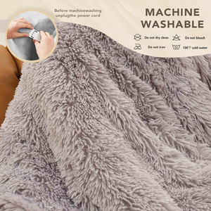 Coperta Elettrica Riscaldante di Alta Qualità in <span class=keywords><strong>Pile</strong></span> PV a Pelo Lungo, Lavabile in Lavatrice - Product Image 5