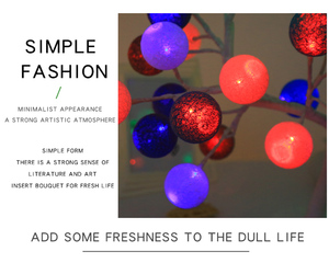 Haute qualité chambre chambre décoration de noël lumière veilleuse 45cm 30led multicolore boule de coton arbre lumière - Product Image 6