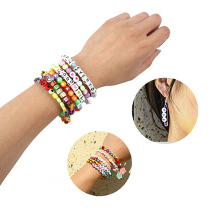 Tự Làm Phẳng Tròn Vuông Tiếng Anh Thư Bead Đối Với Trang Sức Làm Kim Loại Vàng Bạc Màu Bảng Chữ Cái Acrylic Spacer Hạt Số Lượng Lớn - Product Image 5