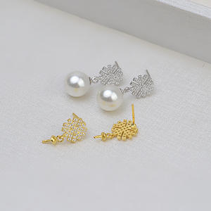 Set de Joyería de Moda Femenina DIY, Plata S925, Colgante de Nieve, Anillo Abierto, Soporte para Perla Vacío, Wenchi China 16642 - Product Image 4