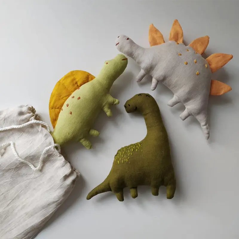 New black white color cartoon dinosaur baby comfort soft soothing doll room decoration