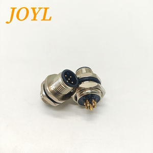 Conector M12 de 4 pines, kit de enchufe macho para montaje en panel, acoplamiento de aviación roscado de 12 mm, impermeable IP67, paquete de 5 - Product Image 5