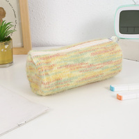 Simple bonbons en peluche porte-crayon Portable mignon maquillage brosse sac sac de rangement fermeture éclair voyage sacs à cosmétiques pour femme fille dame