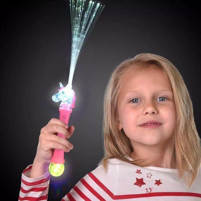 Joylit LED Unicorn Fiber Optic Wand Kids Party Favor Light up Toy Fantasy Glow Sticks for Party and Events