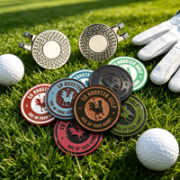 Gorra de golf de PVC personalizada OEM de cobre para fútbol, superventas, con marcador de bola, herramienta de divot de golf personalizada, collar con ficha de póker de bola