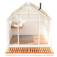 Niches pour chiens d'extérieur modernes en acier inoxydable, grande taille, imperméables et isolées thermiquement, design luxueux