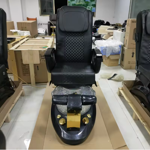 เก้าอี้นวดเท้าหรูหราสีทอง พร้อมปั๊มระบายน้ำ มีไฟและฟังก์ชั่นนวดน้ำวน สำหรับร้านเสริมสวย - Product Image 4