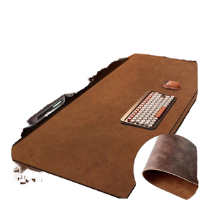 Tapis de bureau pour ordinateur en cuir double face haut de gamme 900x400x3mm rectangulaire style rétro imperméable à l'eau pour écrire et protéger la souris contre les rayures - Product Image 1