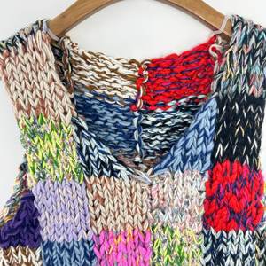 Gilet in Maglia Fatto <span class=keywords><strong>a</strong></span> <span class=keywords><strong>Mano</strong></span> E&L da <span class=keywords><strong>Donna</strong></span>, Stile Casual Vintage, Moda Color Block, Maglione Lavorato <span class=keywords><strong>a</strong></span> Maglia - Product Image 3