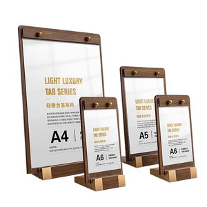 Custom <strong>Acrylic</strong> Wooden <strong>Stand</strong> Double-sided <strong>Display</strong> <strong>Stand</strong> <strong>Display</strong> Rack <strong>Acrylic</strong> Solid Wood Base Holder Advertising Card Table Decor - Product Image 4