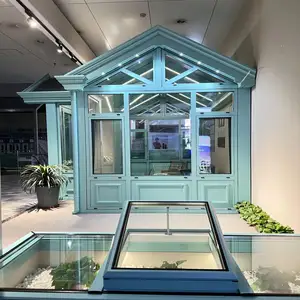 Mùa đông prefab Patio conservatory Lều tuyết gazebo gian hàng đa giác mái nhà kính giá cả cạnh tranh