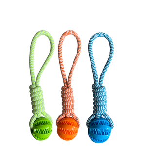 Tali anjing tahan gigitan kustom pabrik mainan TPR desain simpul interaktif hewan peliharaan tali kunyah anjing mainan tumbuh gigi tali katun - Product Image 2