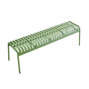 Banc de jardin moderne en aluminium, mobilier d'extérieur résistant aux intempéries, sièges de cour vert - Product Image 1