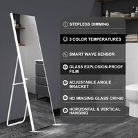 Miroir de Maquillage LED Rectangulaire Pleine Longueur Tendance 2025 Nouvelle Arrivée Moderne Autoportant Étanche en Aluminium IP44