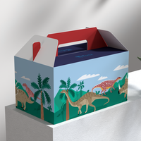 Boîte à repas pour enfants personnalisée, boîte en papier de qualité alimentaire avec poignée, boîte d'emballage pour hamburger à emporter
