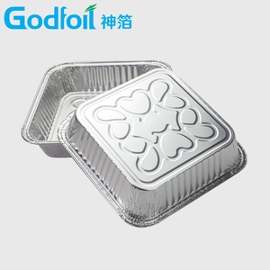 Teglia Quadrata Monouso in Alluminio con Fondo a Fiori in Rilievo, 8 Pollici 1350ml, per Uso Domestico e Professionale - Product Image 4