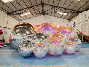 <span class=keywords><strong>Ballon</strong></span> géant réfléchissant en PVC <span class=keywords><strong>gonflable</strong></span> en gros, boule miroir argentée pour la mise en place de fêtes en plein air - Product Image 5