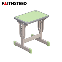 Tabouret d'étude réglable pour enfants, structure métallique, surface ergonomique antidérapante, siège à hauteur multi-niveaux pour l'école et la maison
