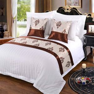 प्रतिस्पर्धी मूल्य रानी बिस्तर शीट सेट होटल लिनन लक्जरी राजा आकार सफेद बिस्तर सेट - Product Image 4