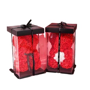 Osos de Rosas de 25 cm con Luz y Corazón, Regalo para el Día de la Madre, Osos de Rosas de Espuma - Product Image 1