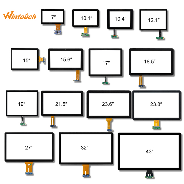Gorilla Glass 7 10.1 12.1 15.6 17 18.5 21.5 27 32 43 55 inch Touchscreen USB Industrial Projective Capacitive (PCAP) Touch Panel