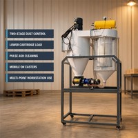 Système de contrôle de la poussière industriel portable avec séparation cyclonique et nettoyage automatique par impulsions, filtre à cartouche cyclonique