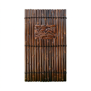 Clôture extérieure de luxe en bambou avec insert en bois, design naturel pour l'intimité du jardin et la sécurité de la maison - Product Image 1
