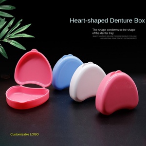 Wholesale Cute Small Heart-Shaped Denture Tray <b>Box</b> <b>Plastic</b> Dental <b>Storage</b> Container for Cleaning Filling Teeth Equipments Manual - Product Image 2