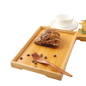 Japanese Style Rectangular Bamboo Serving <b>Tray</b> Set Natural Wood For Barbecue Bread <b>Dinner</b> Commercial Use Customizable Logo - Product Image 5