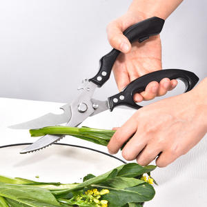 Tijeras de Cocina JG-1 de Acero Inoxidable, Resistentes, para Cortar Aves, Uso Doméstico, Cabeza Recta Negra - Product Image 3