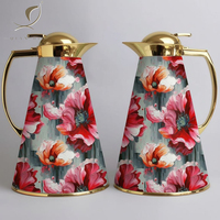 Termo de Café de Alta Calidad de 1000 ml, Cuerpo de Cerámica y Metal, Vaso de Vidrio, Juego de Regalo Empresarial, Tapa de Plástico, Aislamiento Térmico de 12 a 24 Horas