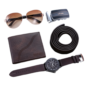 2023 Hot Bán kinh doanh Bộ Quà Tặng Ví + vành đai vành đai + kính + đồng hồ 4 cái/s người đàn ông Bộ quà tặng - Product Image 3
