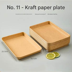 Caja de comida para llevar ecológica, desechable, antivaho, con tapa, de papel kraft, para llevar, contenedor para almuerzo. - Product Image 5