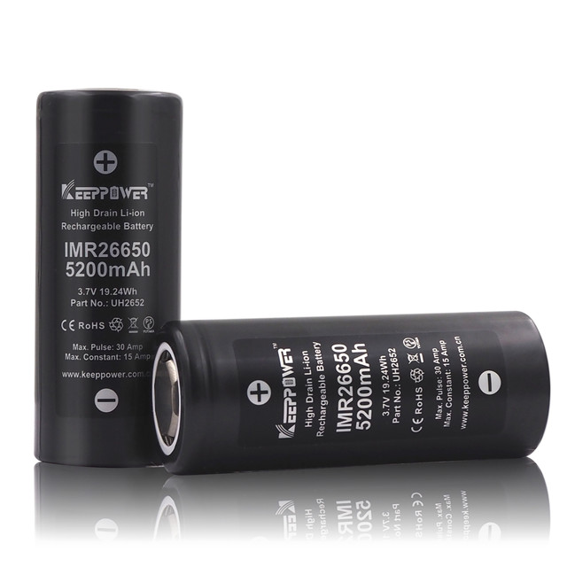 INR26650 5200mAh 3.7V High Discharge 26650 Imr Rechargeable Battery UH2652