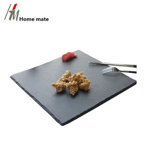 Factory Directly Sale Customized Size 13x13cm Natural <strong>Black</strong> Stone <strong>Slate</strong> Serving Tray - Product Image 6